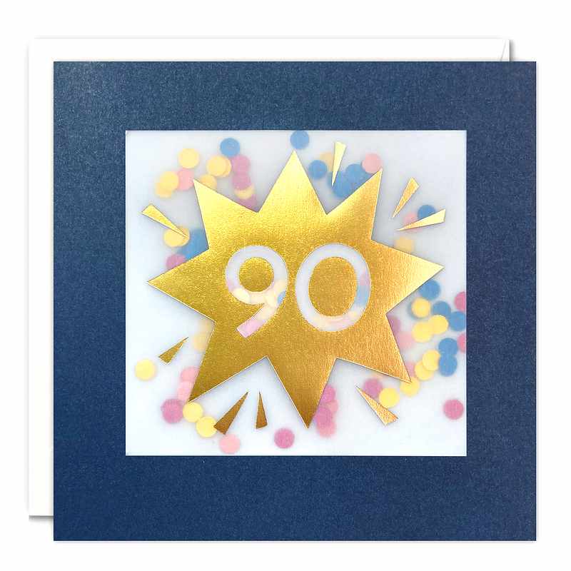 Age 90 Star Paper Shakies Birthday Card PP3763 front