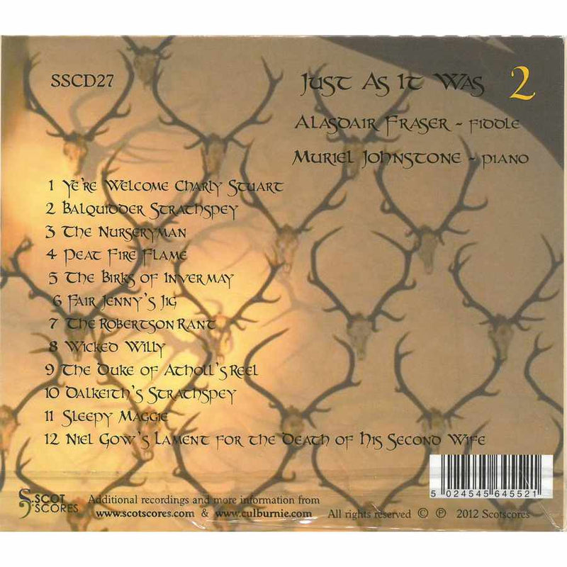 Alasdair Fraser & Muriel Johnstone - Just As It Was 2 CD back cover