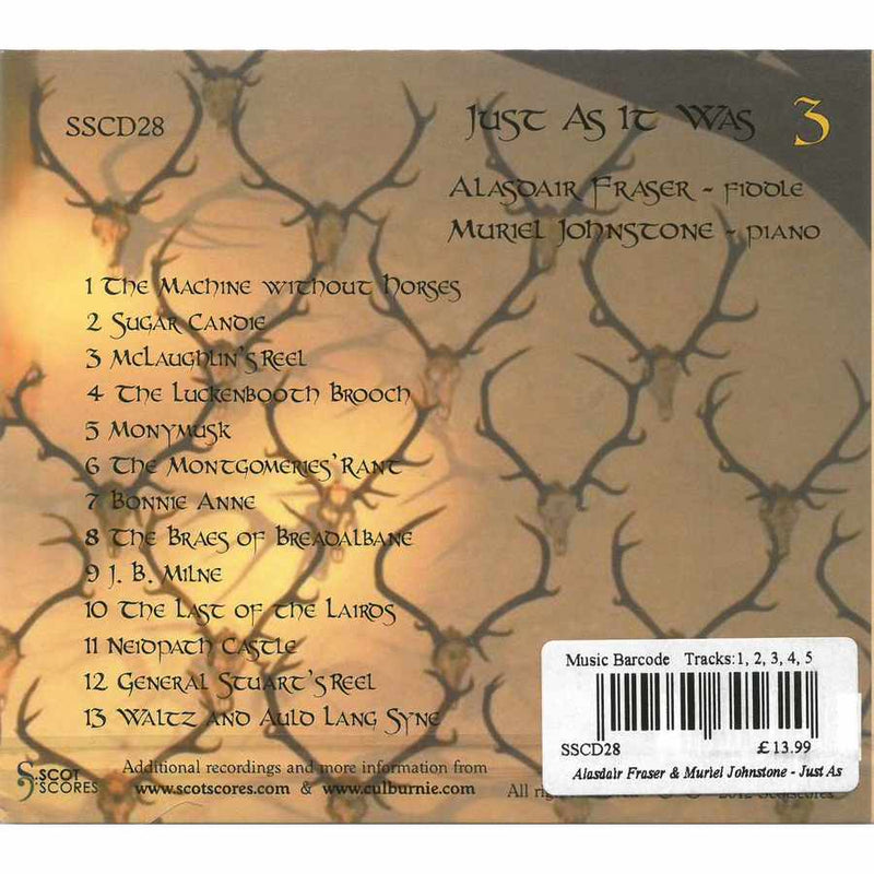 Alasdair Fraser & Muriel Johnstone Just As It Was 3 CD back cover