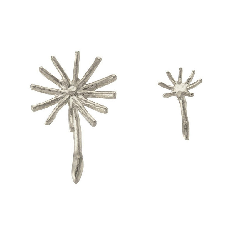 Alex Monroe Jewellery Assymetric Dandelion Fluff Earrings Silver NLE3-S main