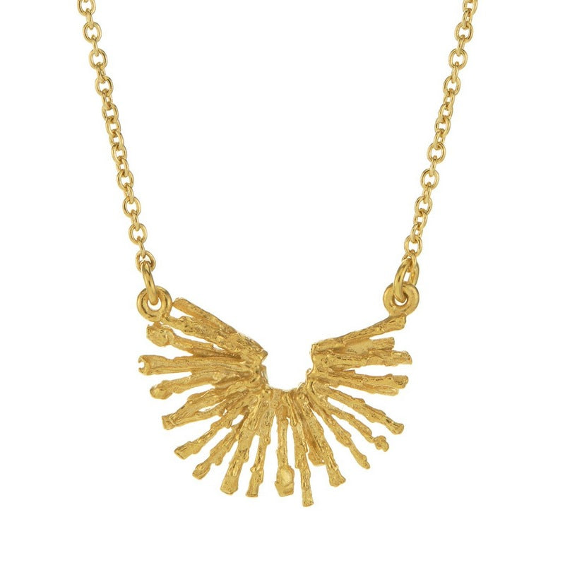 Alex Monroe Jewellery Nest Structure Half Circle Necklace Gold Plate NLN4-GP front
