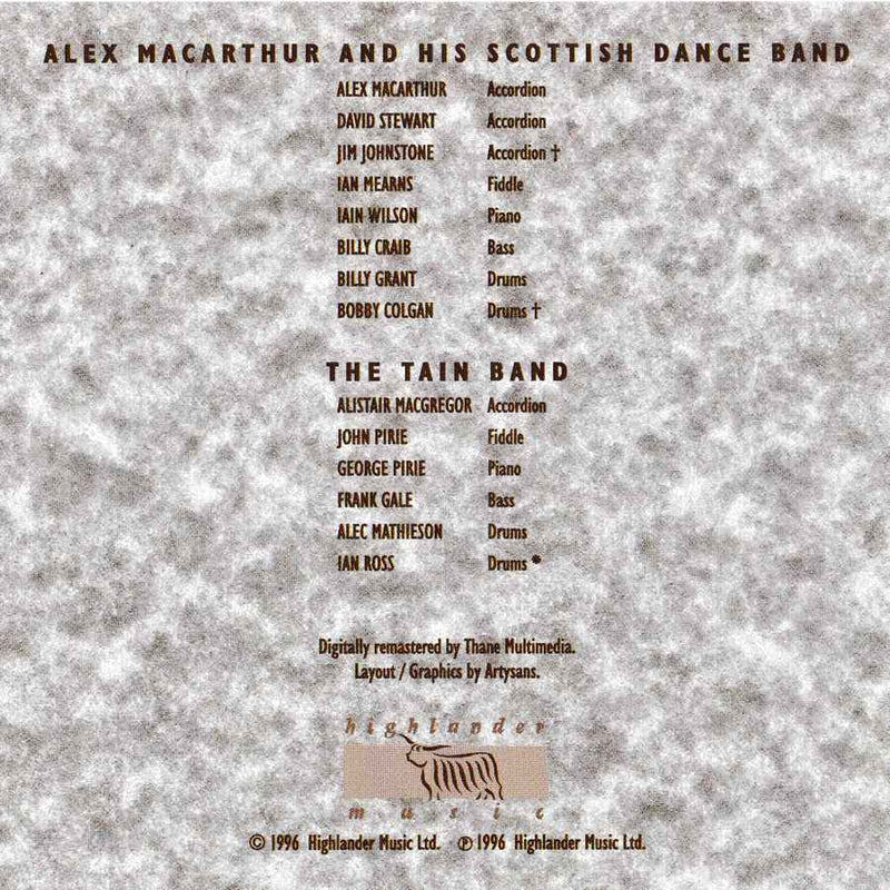 Alex MacArthur & His Scottish Dance Band & The Tain Band - Old Masters Volume 2 CD booklet inside