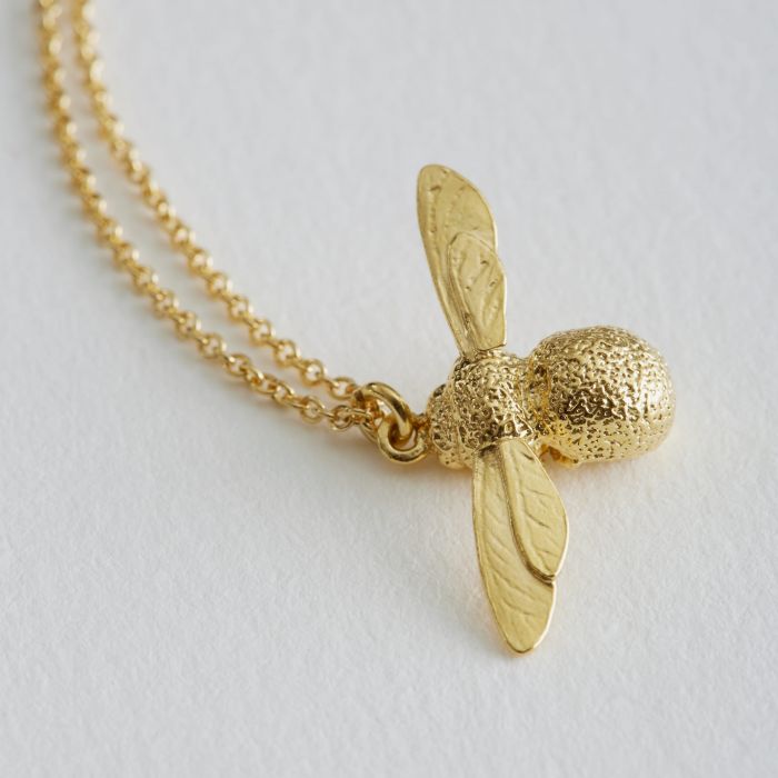 Alex Monroe Baby Bee Necklace Gold Plated BBN1-GP on paper