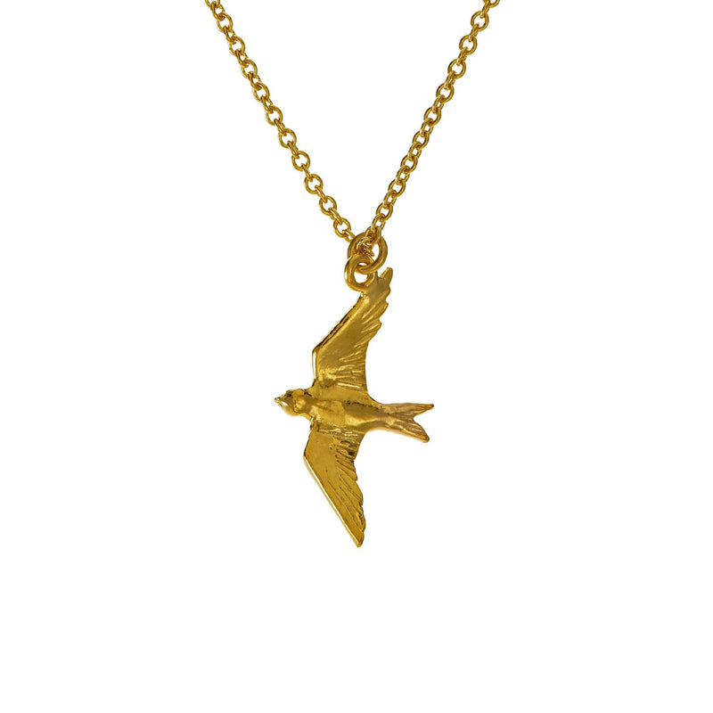 Alex Monroe Jewellery Flying Swallow Necklace Gold Plated DN1-GP main