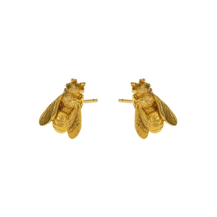Alex Monroe Honey Bee Stud Earrings Gold Plated DBE5-GP side