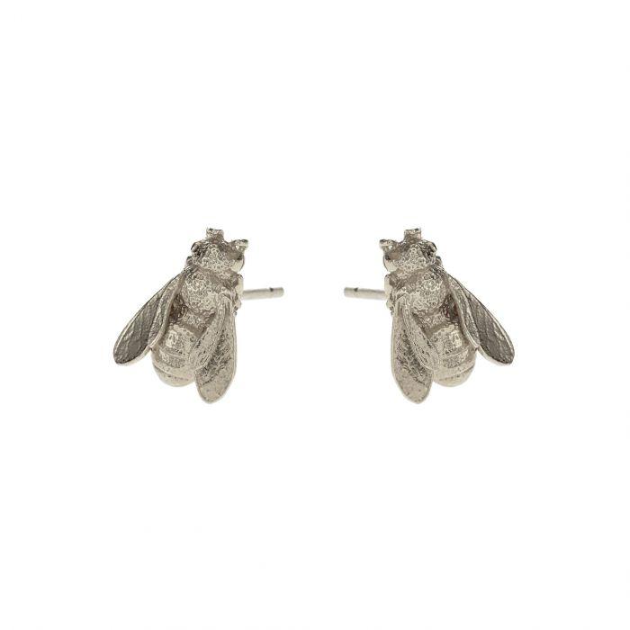 Alex Monroe Honey Bee Stud Earrings Silver DBE5-S side
