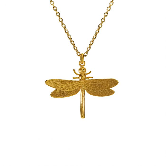 Alex Monroe Jewellery Dragonfly Necklace Gold Plated MGN10-GP front