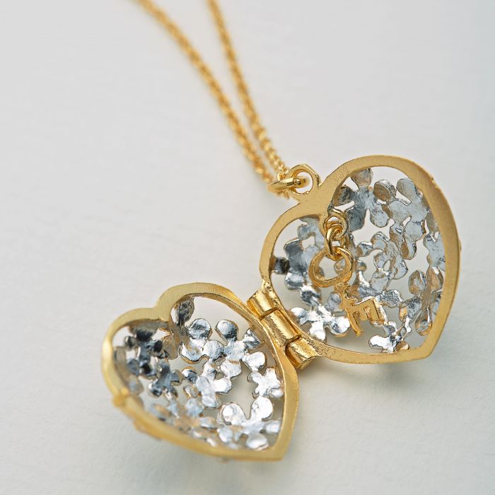 Posy Flower Heart Locket