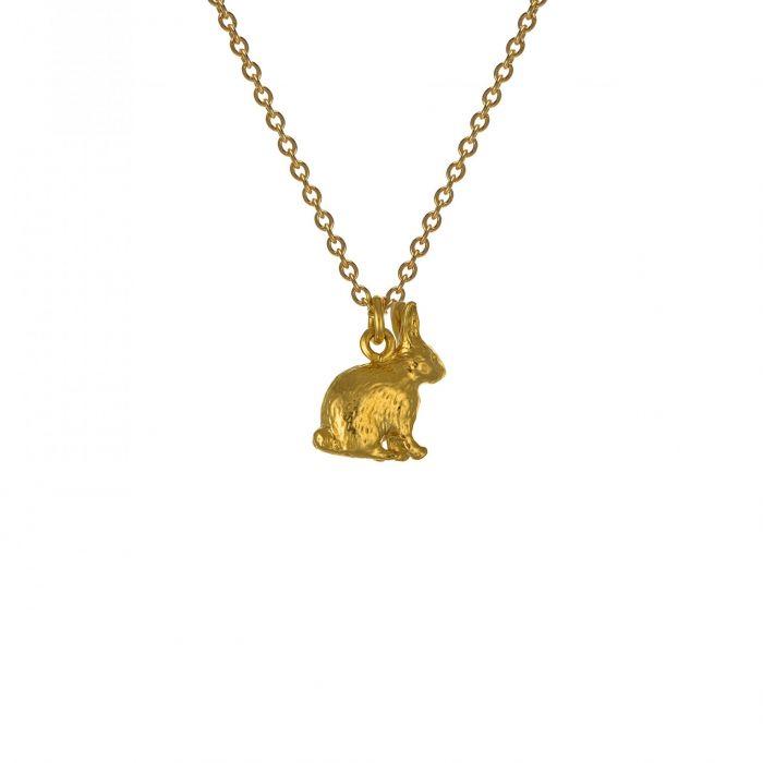 Alex Monroe Jewellery Sitting Bunny Necklace Gold Plated TCN9-GP back