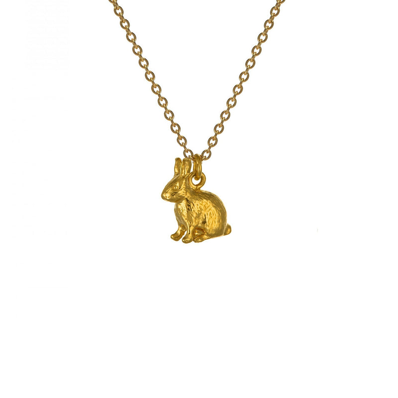 Alex Monroe Jewellery Sitting Bunny Necklace Gold Plated TCN9-GP front
