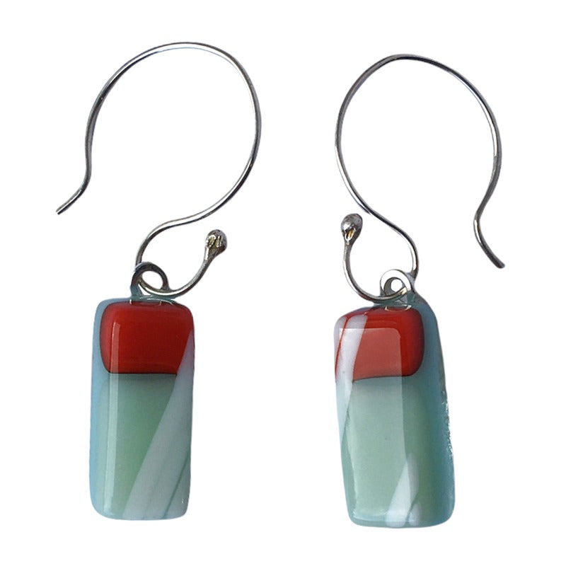 Alicia MacInnes Fused Glass Jewellery Artichoke Burst Dangly Earrings short front