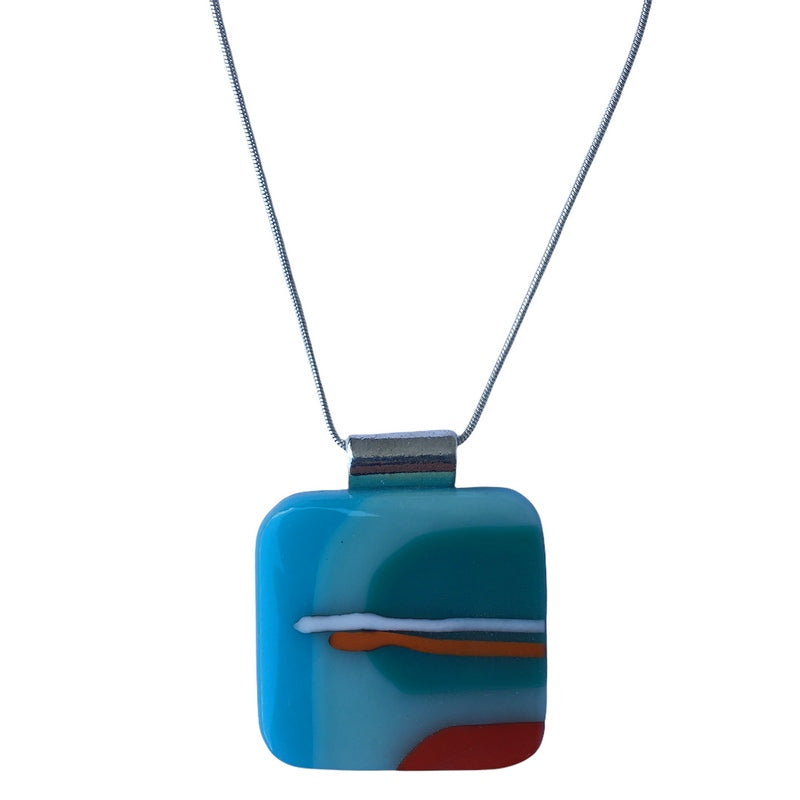 Alicia MacInnes Fused Glass Jewellery Artichoke Burst Pendant Necklace front