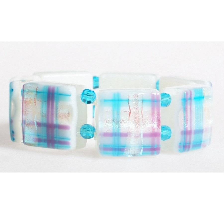 Alicia MacInnes Fused Glass Jewellery Iona Tartan Bracelet art shot