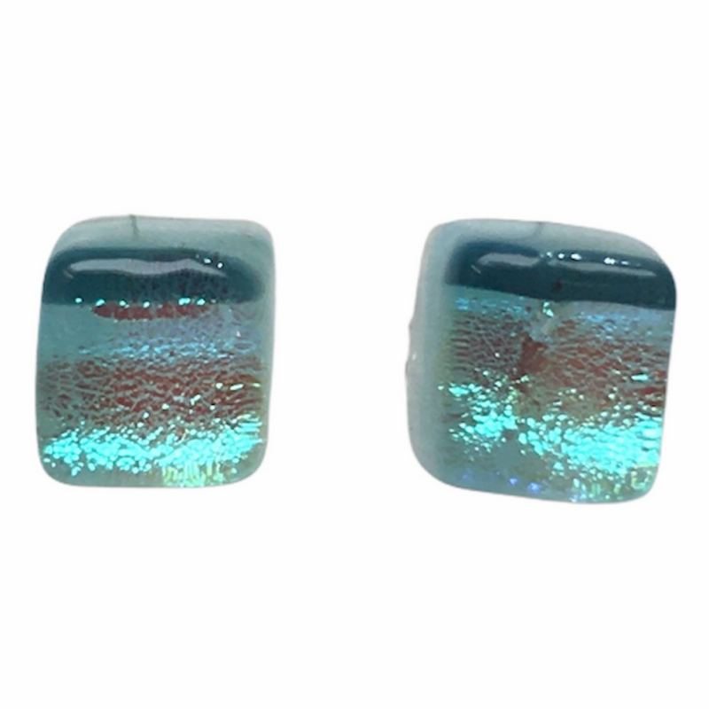 Alicia MacInnes Fused Glass Jewellery Skye Tartan Stud Earrings