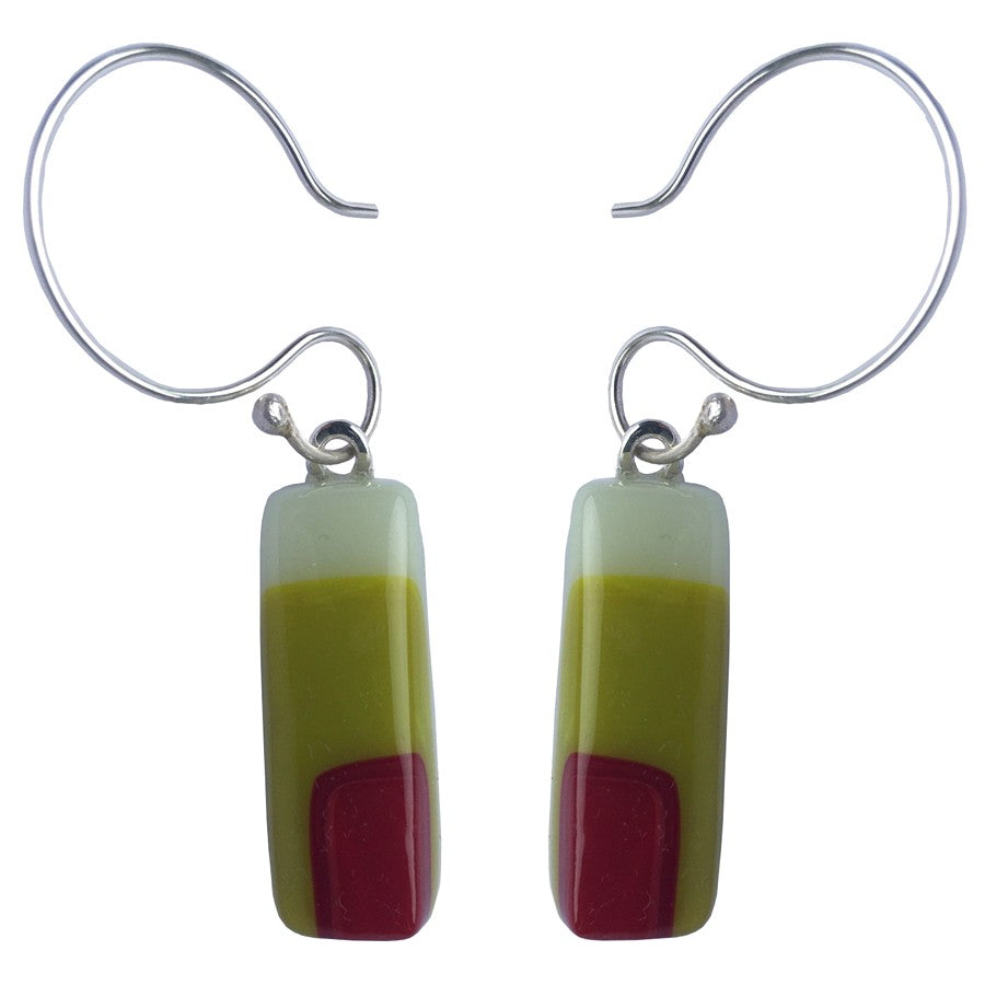 Alicia MacInnes Fused Glass Jewellery Spring Green Dangly Earrings main