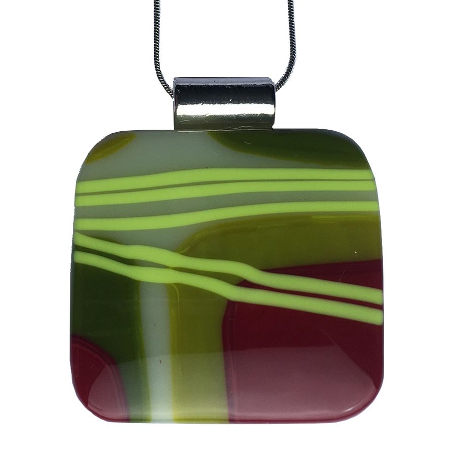 Alicia MacInnes Fused Glass Jewellery Spring Green Pendant Necklace main