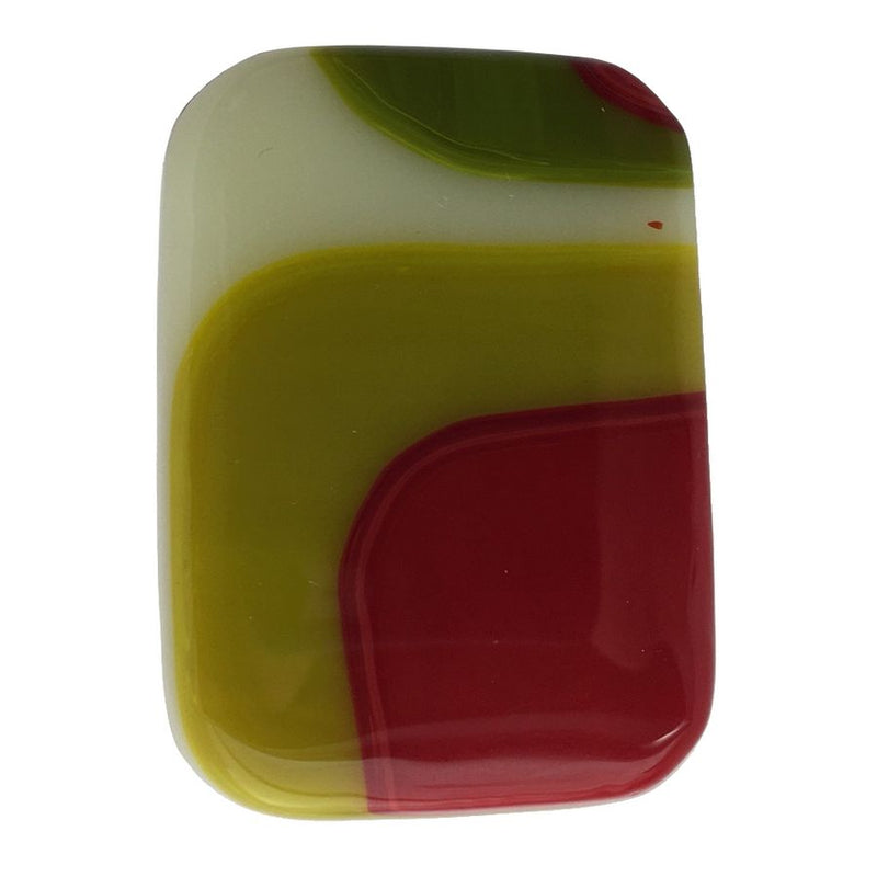 Alicia MacInnes Fused Glass Jewellery Spring Green Rectangular Ring front