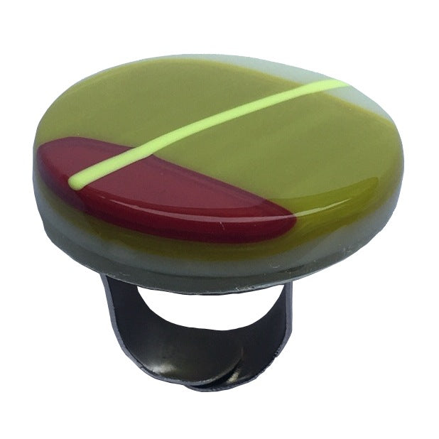 Alicia MacInnes Fused Glass Jewellery Spring Green Round Ring main