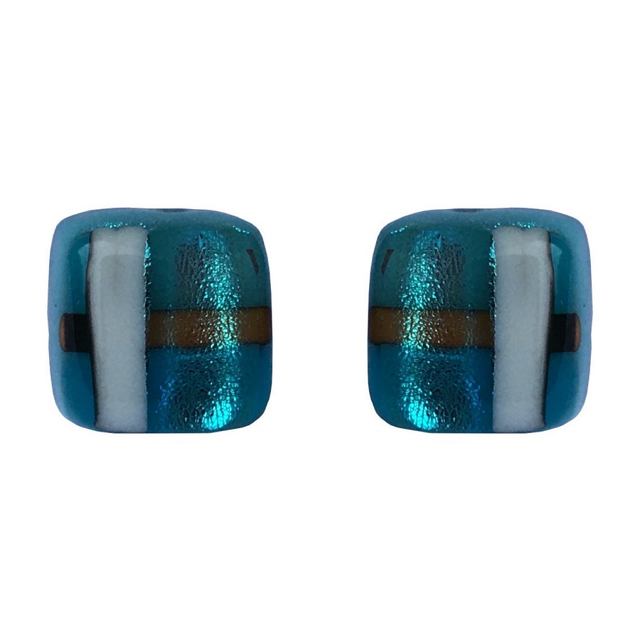 Alicia MacInnes Jewellery Skye Tartan Glass Stud Earrings pair 2
