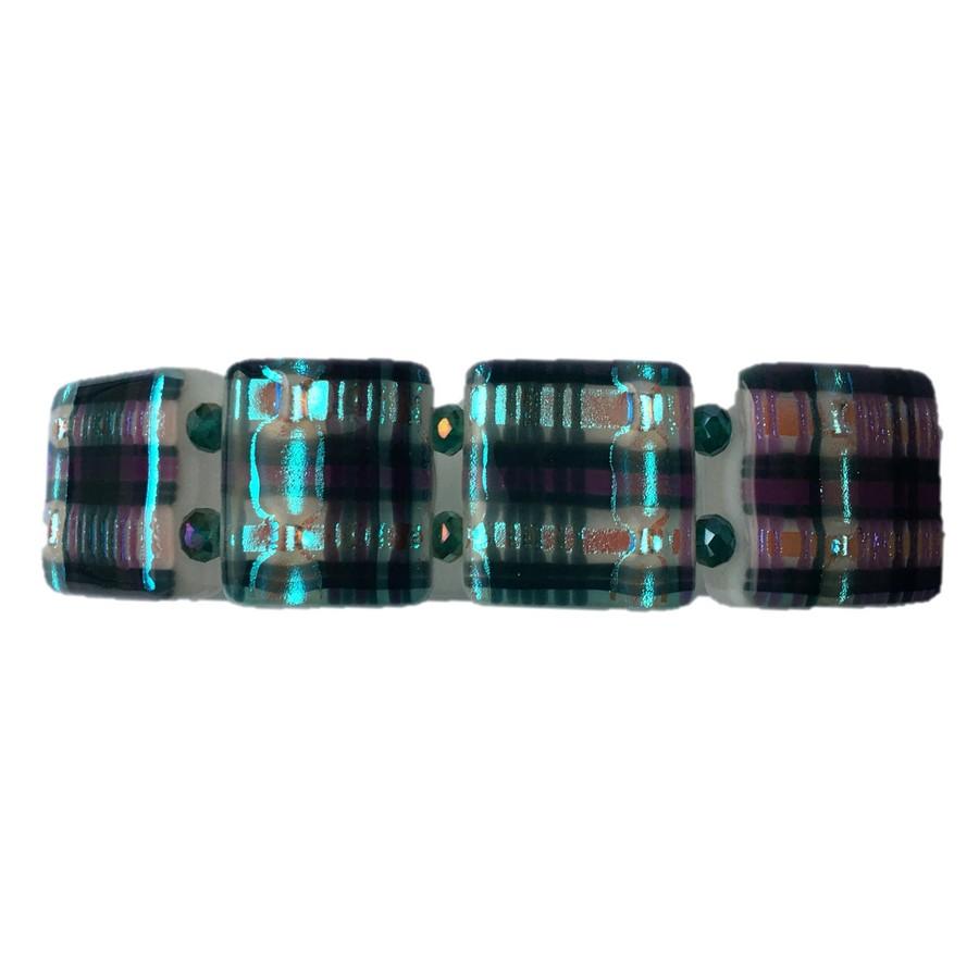 Alicia MacInnes Iona Tartan Fused Glass Bracelet side