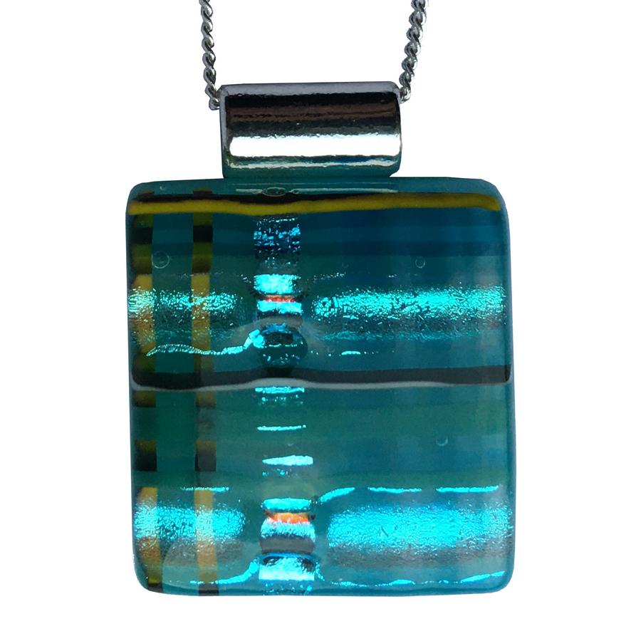 Alicia MacInnes Fused Glass Jewellery Skye Tartan Pendant Necklace