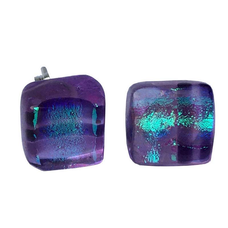 Alicia MacInnes Jewellery Cara Tartan Glass Stud Earrings front