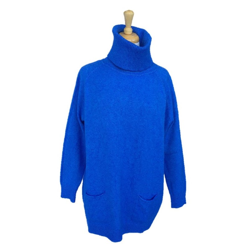 Amazing Woman Anna Roll Neck Jumper in Marled Royal Blue front