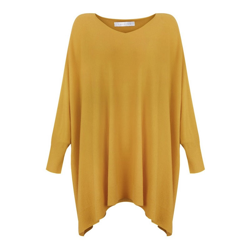 Amazing Woman Caty Light Oversized Round Neck Jumper Antique Gold front