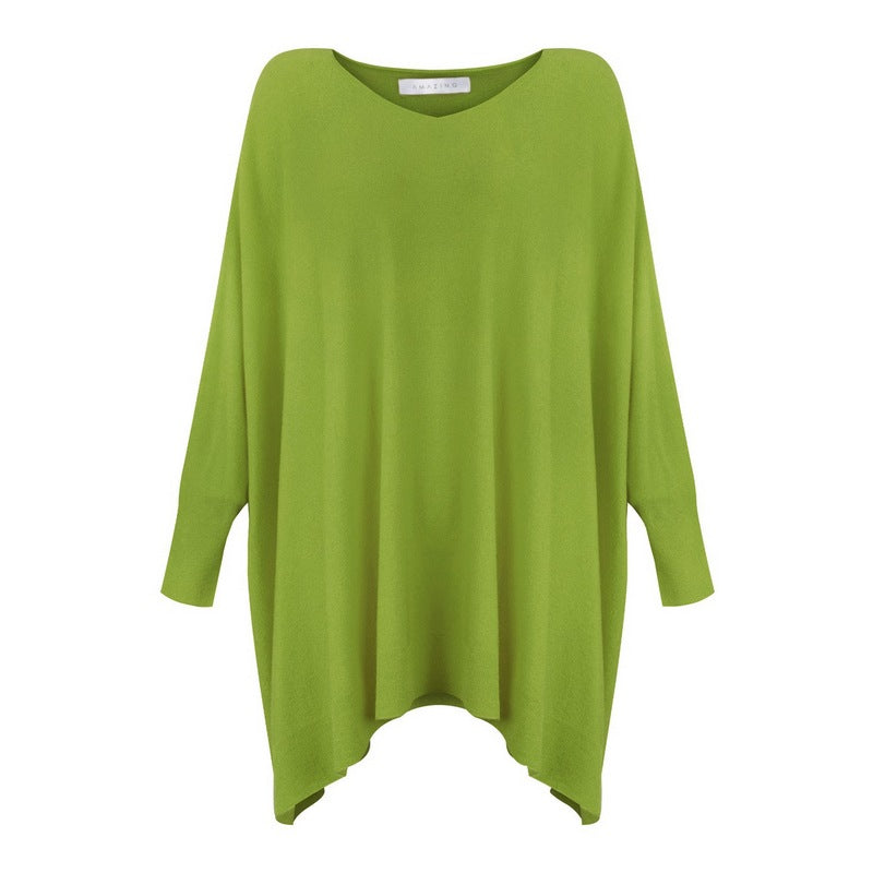 Amazing Woman Caty Light Oversized Round Neck Jumper Mojito Green front