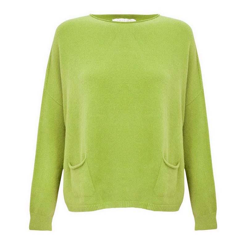 Amazing Woman Jodie Round Neck Jumper Pea Green front