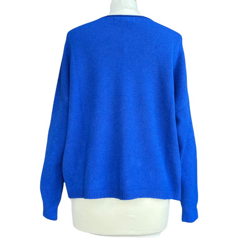 Amazing Woman Jodie Round Neck Jumper in China Blue back