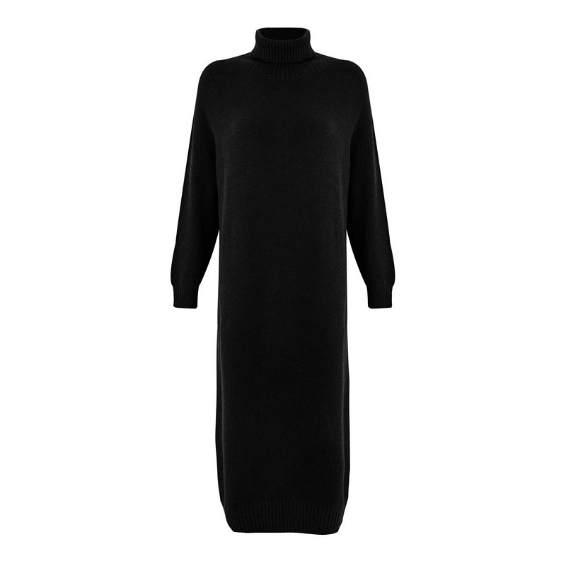 Amazing Woman Paige Polo Neck Long Dress Black front