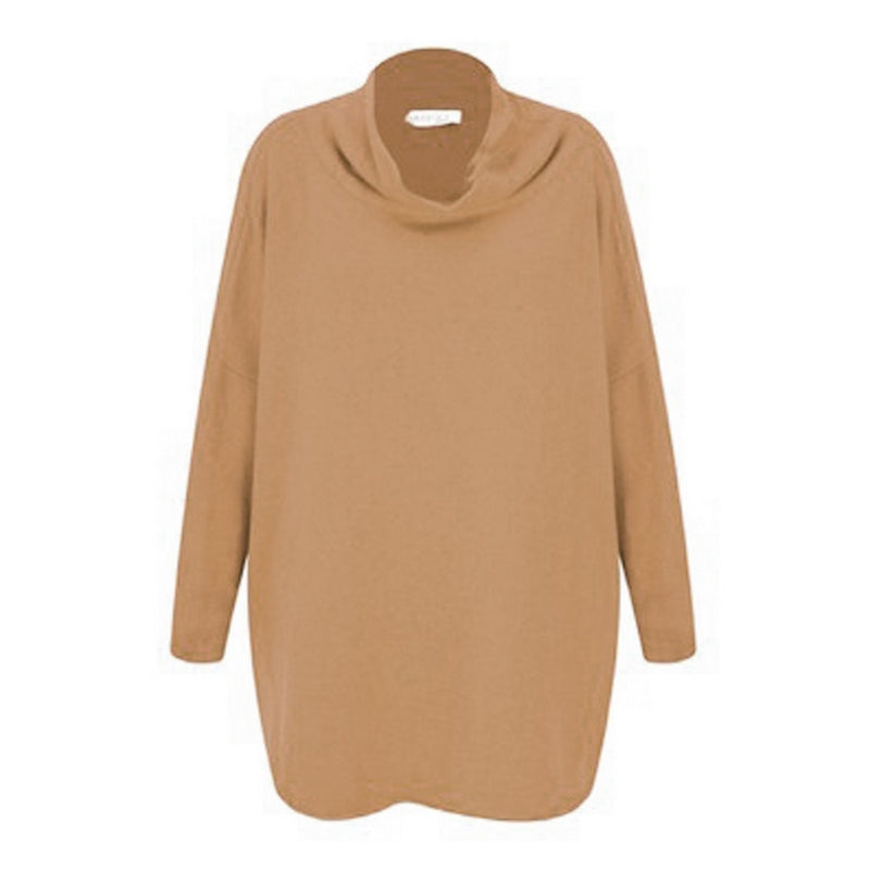 Amazing Woman Vera Oversized Tunic Jumper Caramel