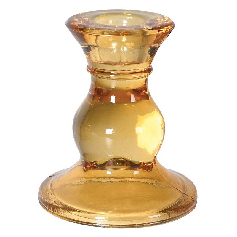 Amber Taper Candle Holder ELG004 front