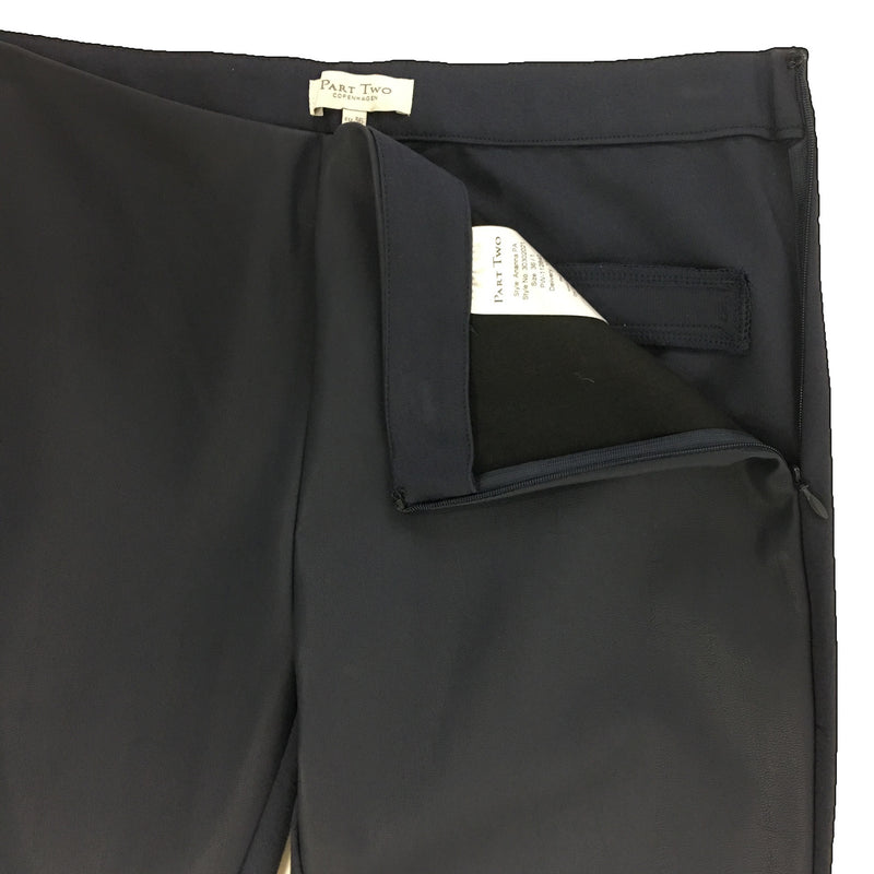 Part Two Ananna Faux Leather Trouser Blue Graphite detail