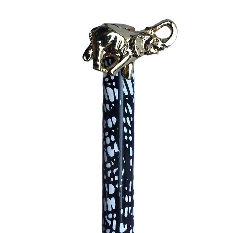 Animal Patterned Twist-action Black Ink Ballpoint Pen Elephant