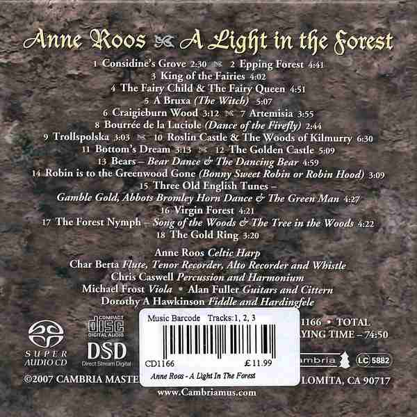 Anne Roos - A Light In The Forest CD back cover