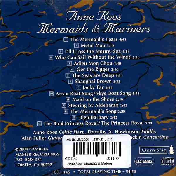 Anne Roos - Mermaids & Mariners CD back cover