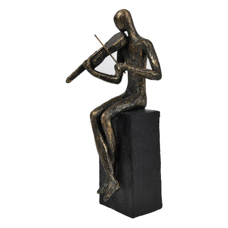Antique Bronze Finish Fiddler Sculpture 704185 side