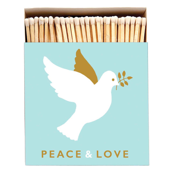 Archivist Gallery Christmas Dove Peace & Love Square Matchbox B127 open