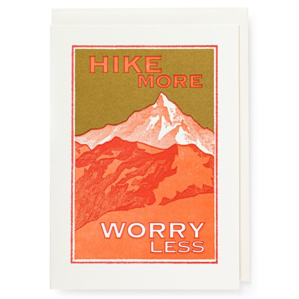 Archivist Gallery Greetings Card Hike More Worry Less QP487