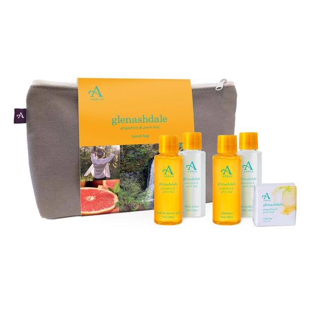 Arran Aromatics Glenashdale Travel Bag with contents
