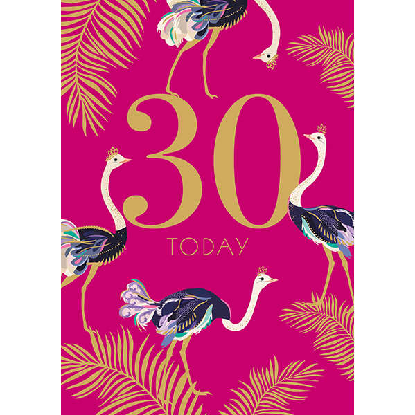 ArtFile 30 Today Ostrich Birthday Card SAMA03