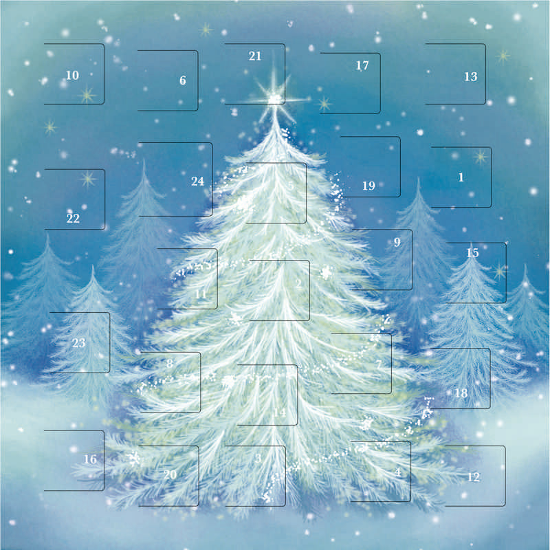 Art File Advent Calendar Card Frosted Tree AVC09 front