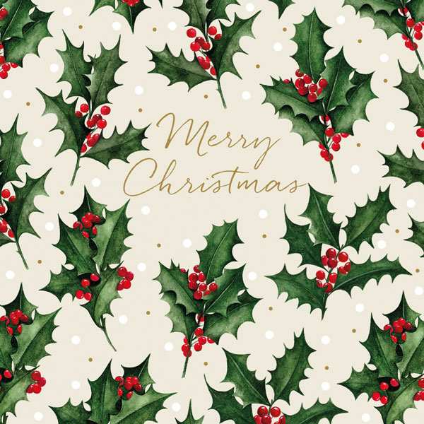 Art File Charity Christmas Cards Holly 6 pack XP351 front