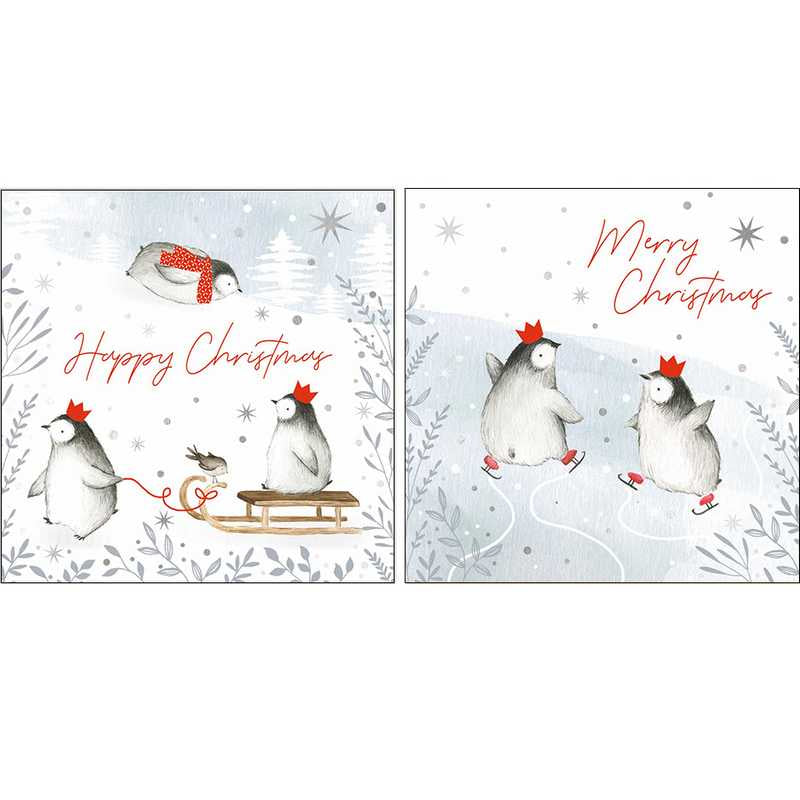 Art File Christmas Cards Baby Penguins 10 Pack WAX80 both