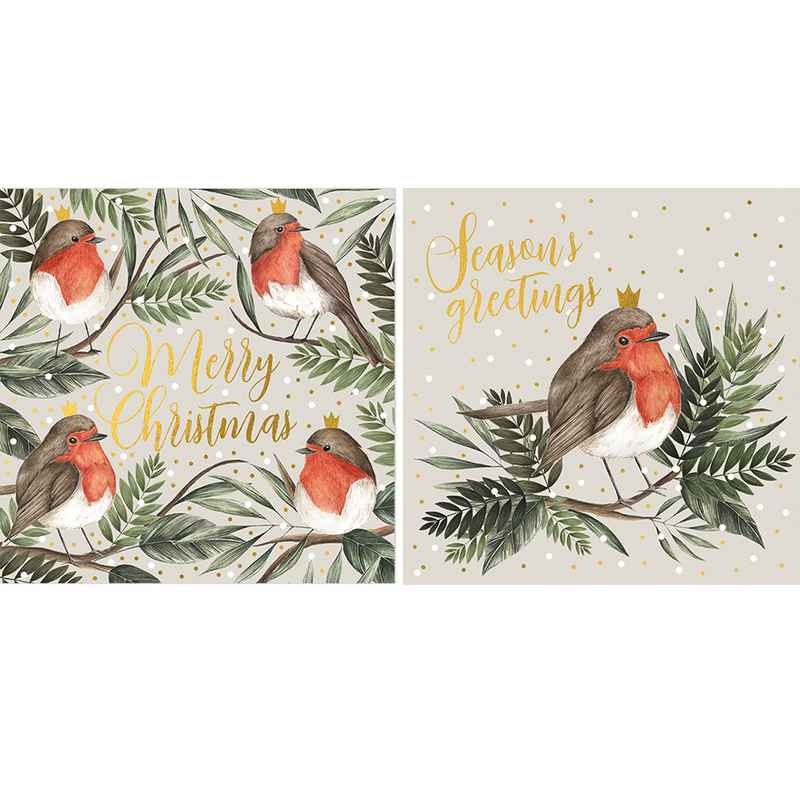 Art File Christmas Cards Robin 10 Pack WAX74 both