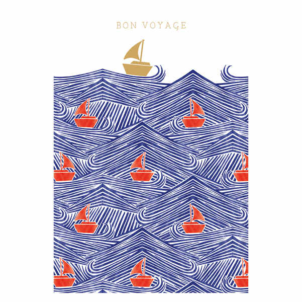 Art File Greetings Card Bon Voyage Boats STA21