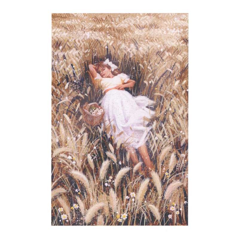 Art File Greetings Card Girl in Barley ES10A front