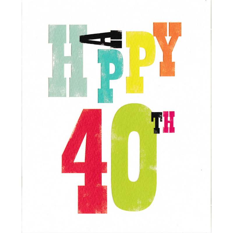 Art File Greetings Card Happy 40th Birthday IP45 front